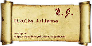 Mikulka Julianna névjegykártya